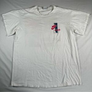 Vintage Nike Volleyball T-Shirt XL White Gray Tag Single Stitch Made‎ In USA